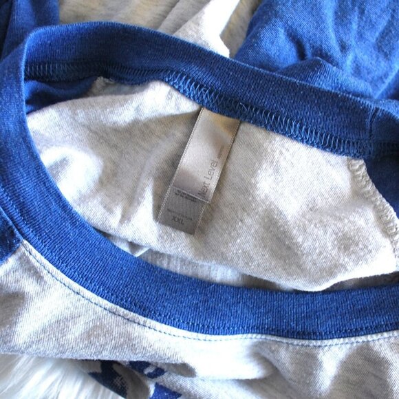 Next Level Plus Size 3/4 Sleeve Blue/Gray Tee Tshirt XXL - Picture 5 of 5